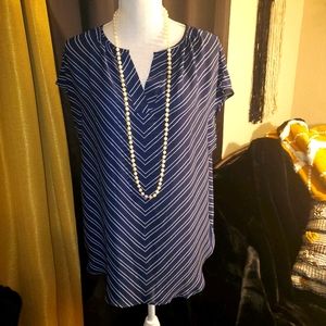 Maurices Striped V Neck Top